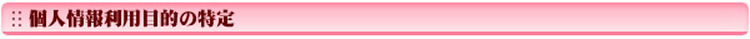 個人情報利用目的の特定
